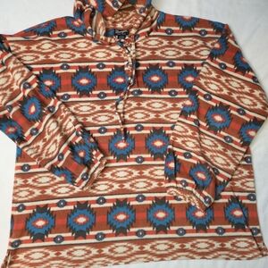 Wrangler Retro‎ Fleece Hoodie Women's Size XL Oversized Southwestern